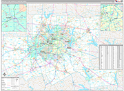 Dallas Fort Worth Wall Map Premium Style